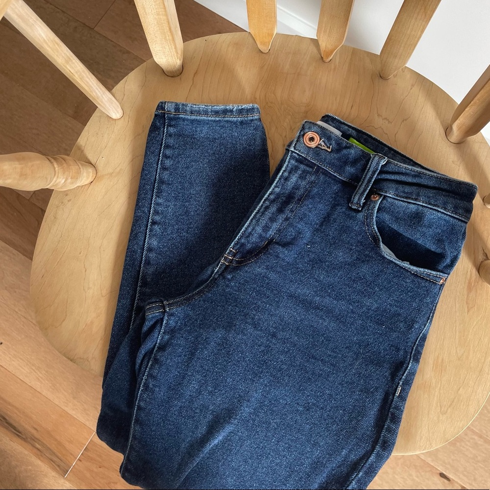 Dark Wash Midrise Skinny Jeans